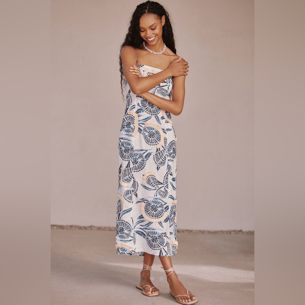 Elegant Strapless Floral Dress